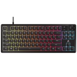 K55 CORE TKL RGB Gaming е безшумна и устойчива на течности "tenkeyless" мембранна клавиатура със специални бутони за управление на мултимедия — идеална за геймъри, които искат повече пространство!