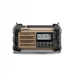 Преносимо радио, оборудвано с фенерче, слънчев панел и динамо генератор с ръчна манивела!