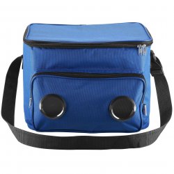 Хладилна чанта с вградени двойни високоговорители с изходна мощност 6W, за да се наслаждаваш на музика, докато поддържаш напитките студени!