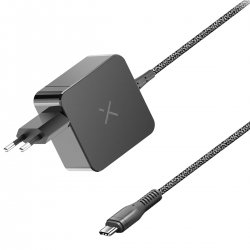 Зарядно за лаптоп 100W с GaN технология за бързо зареждане през USB-C, съвместимо с лаптопи, таблети и смартфони, с издръжлив кабел с оплетка и дължина 2 метра!