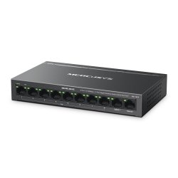 С 8 PoE+ порта се предават данни и захранване по един единствен кабел!