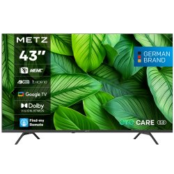 Модерен 4K телевизор 43" Direct LED Google TV с поддръжка на HDR10 и HLG, Dolby Audio и гласов контрол!