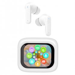 Безжични слушалки Bluetooth® v5.4 с ANC, ENC, Transparency Mode и сензорен дисплей на кутийката за зареждане! Поддържат също превод с AI в реално време за естествени разговори, когато пътуваш!